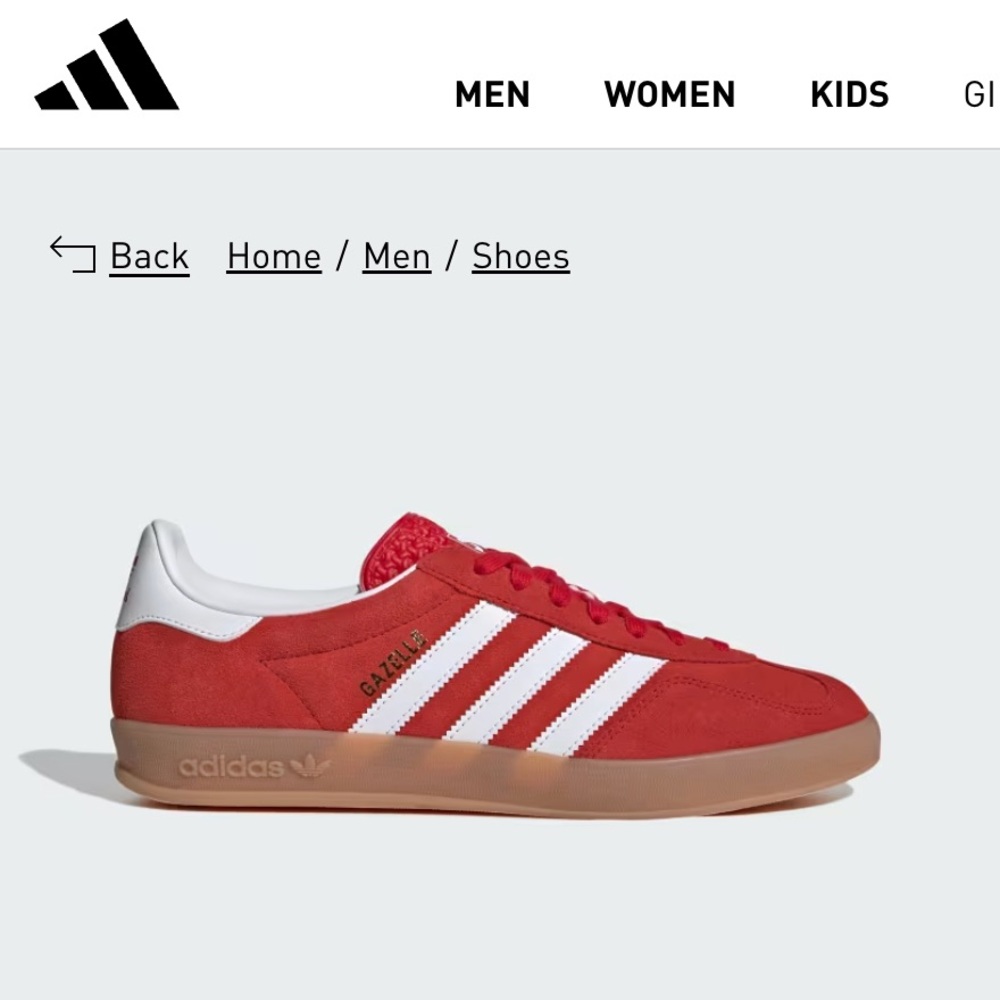 Adidas Gazelle Red and White Women’s Sneakers